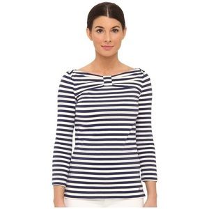 Kate Spade Wheaton Bow Navy-Stripe Top